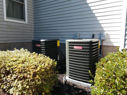 Central AC / heat pump condenser install by MJM