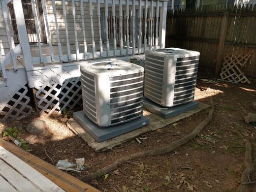Central AC / heat pump condenser install by MJM