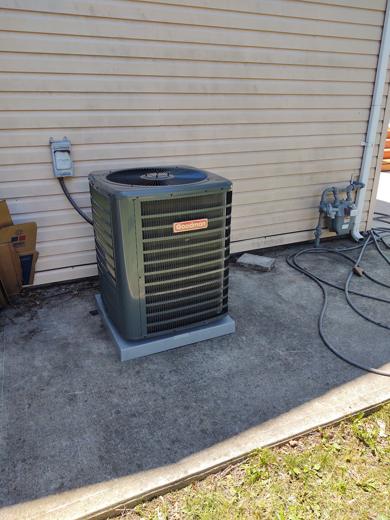 Central AC / heat pump condenser install by MJM