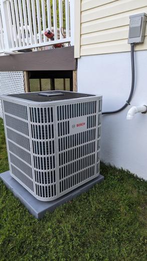 Central AC / heat pump condenser install by MJM