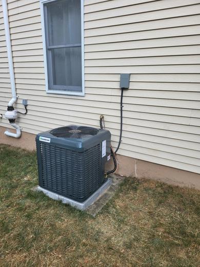 Central AC / heat pump condenser install by MJM