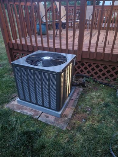 Central AC / heat pump condenser install by MJM