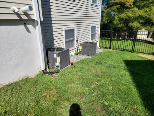 Central AC / heat pump condenser install by MJM