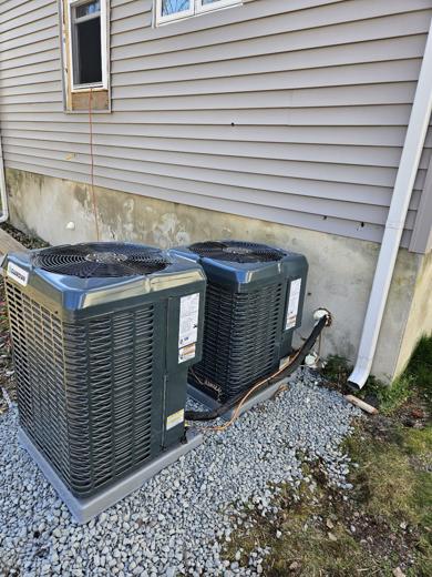 Central AC / heat pump condenser install by MJM