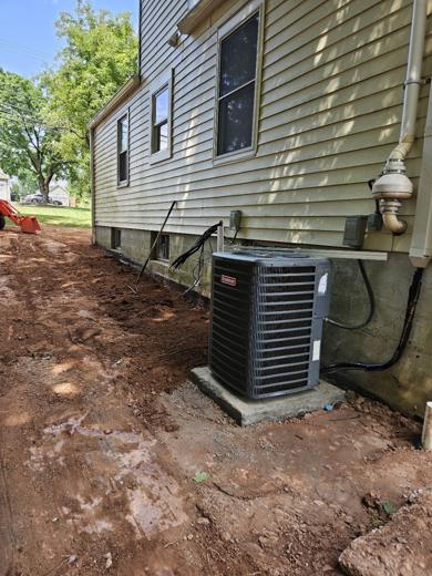 Central AC / heat pump condenser install by MJM