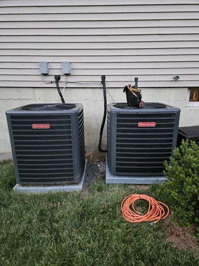 Central AC / heat pump condenser install by MJM