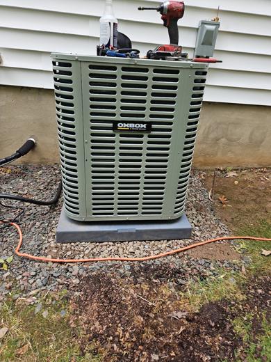 Central AC / heat pump condenser install by MJM