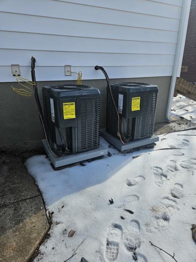 Central AC / heat pump condenser install by MJM
