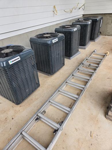 Central AC / heat pump condenser install by MJM