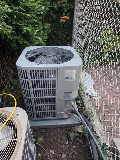 Central AC / heat pump condenser install by MJM