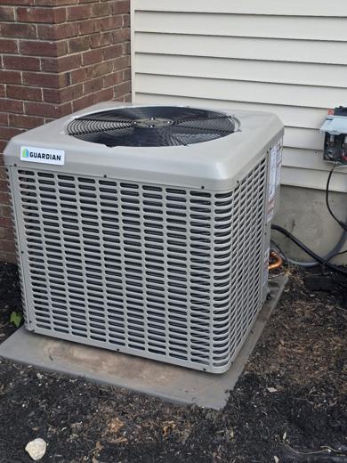 Central AC / heat pump condenser install by MJM