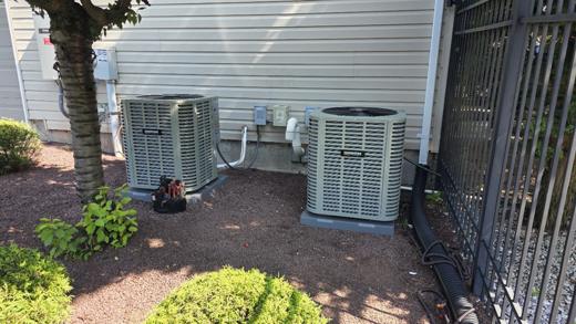 Central AC / heat pump condenser install by MJM